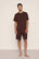 Model is wearing Henry TENCEL™ Modal Short PJ Set in Chocolate