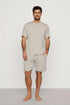 Model is wearing Henry TENCEL™ Modal Short PJ Set in Heather Grey