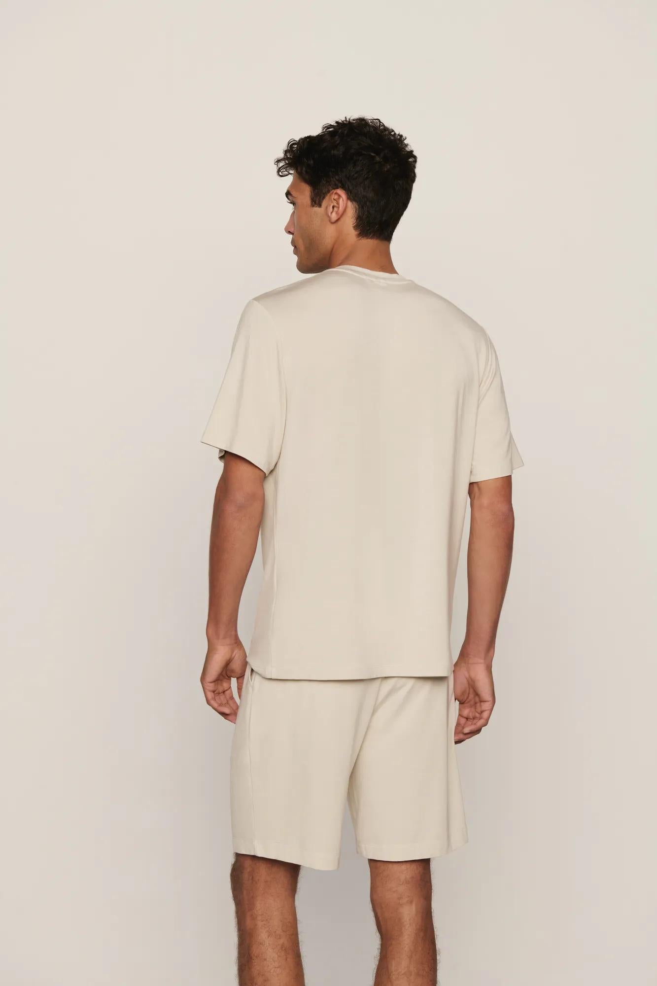 Model is wearing Henry TENCEL™ Modal Short PJ Set  in Moonstruck