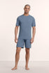 Model is wearing Henry TENCEL™ Modal Short PJ Set in Slate Blue