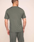Model is wearing Henry TENCEL™ Modal Short PJ Set  in Smokey Olive