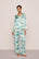 Model is wearing Inez Washable Silk Printed Long PJ Set  in Seafoam Sky Blue Lagoon/Ivory
