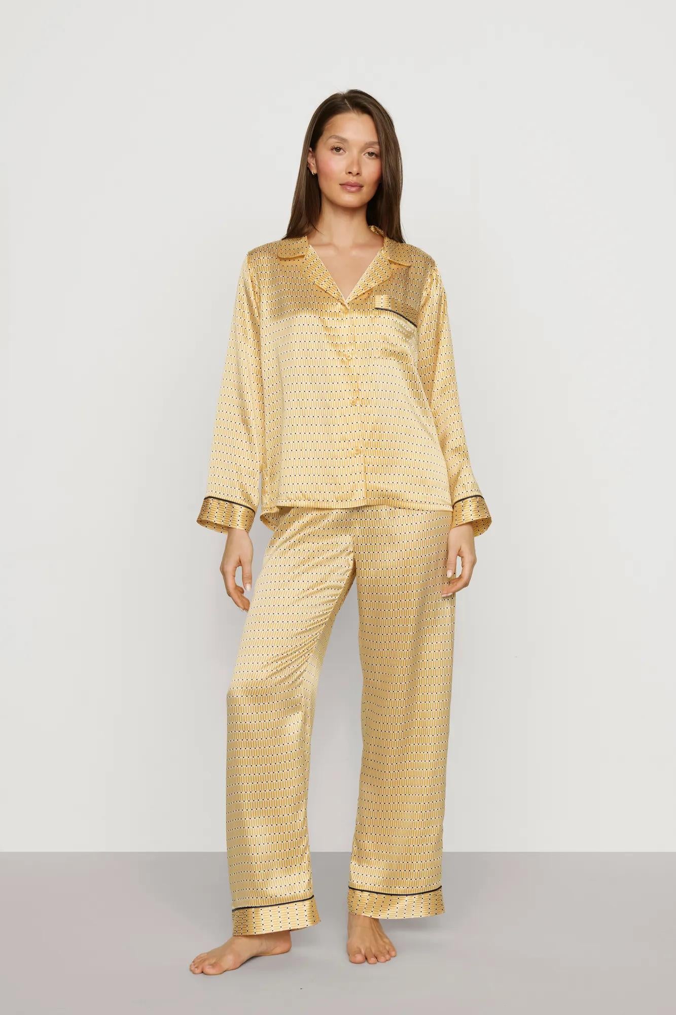 Inez Washable Silk Printed Long PJ Set – Eberjey