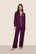 Model is wearing Frida TENCEL™ Modal Long PJ Set  in Plum/Ivory