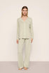 Model is wearing Frida TENCEL™ Modal Long PJ Set  in  Sandstone/Ivory