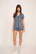 Model is wearing Frida TENCEL™ Modal Shortie Short PJ Set in Moonlight Blue/Navy