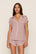 Model is wearing Frida TENCEL™ Modal Shortie Short PJ Set in Woodrose/Ivory