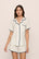 Model is wearing Frida TENCEL™ Modal Relaxed Short PJ Set in Ivory/Navy