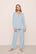 Model is wearing Gisele TENCEL™ Modal Rib Long PJ Set in NantucketBreeze