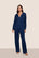 Model is wearing Gisele TENCEL™ Modal Rib Long PJ Set  in Navy