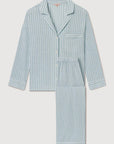 Model is wearing Nautico Long PJ Set in Regatta Stripe Seagrass/White