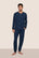Model is wearing Henry Printed TENCEL™ Modal Long PJ Set  in Forest Pine Navy
