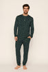 Model is wearing Henry Printed TENCEL™ Modal Long PJ Set in Winter Pine