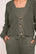 Model is wearing Recycled Sweater Cropped Cardigan  in Smokey Olive