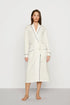 Model is wearing Gisele TENCEL™ Modal Long Robe in Ivory/Navy