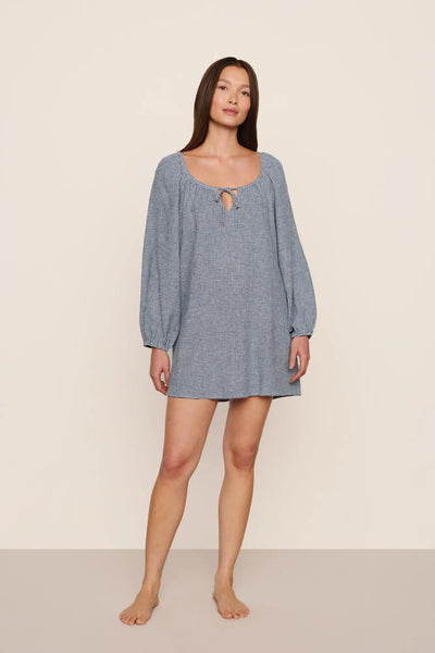 Linen Blend Short Dress – Eberjey