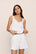 Model is wearing Linen Blend Relaxed Short in White