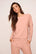Model is wearing Softest Sweats Boat Neck Pullover  in  Velvet Pink