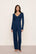Model is wearing Pointelle Pant  in Navy