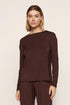 Model is wearing Gisele TENCEL™ Modal Everyday Long Sleeve in Chocolate