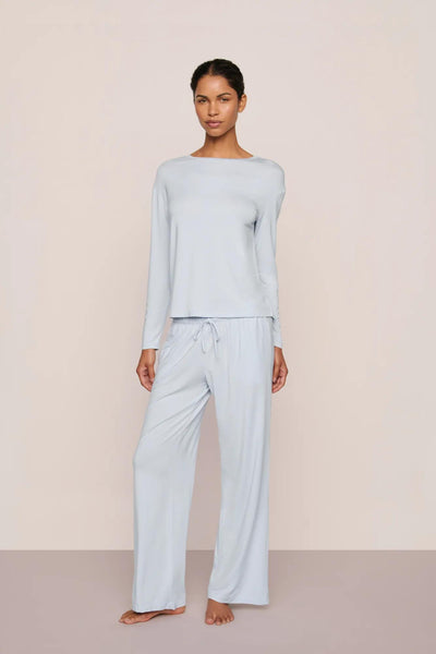 Model is wearing Gisele TENCEL™ Modal Everyday Long Sleeve  in Ice Blue