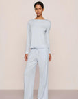Model is wearing Gisele TENCEL™ Modal Everyday Long Sleeve  in Ice Blue