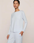 Model is wearing Gisele TENCEL™ Modal Everyday Long Sleeve  in Ice Blue