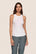 Model is wearing Essential Rib Tank  in White