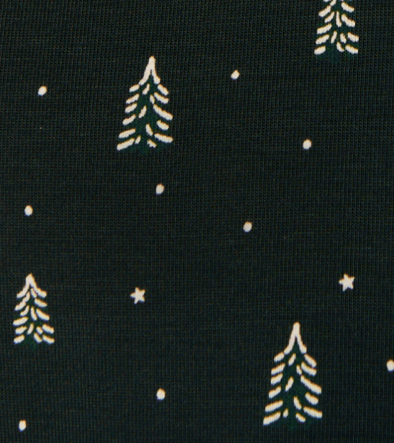 Detail image of TENCEL holiday PJs in Winter Pine print