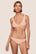 Model is wearing Soft Stretch Recycled Lace Thong  in Buff