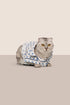 Model is wearing Gisele Printed TENCEL™ Modal Pet PJ  in Hannukah Glow Nouvean Navy/Ny
