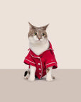 Model is wearing Gisele Printed TENCEL™ Modal Pet PJ  in Nutcracker Holly Red/Ivory