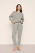 Model is wearing Softest Sweats Jogger in Dark Heather Grey
