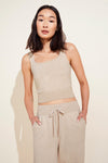 Recycled Sweater Cropped Tank - Oat