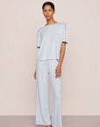 Model is wearing Gisele TENCEL™ Modal Everyday Straight Leg Pant  in Ice Blue