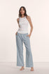 Model is wearing Nautico Boxer Pant in Classic Stripe Slate Blue/Ivor
