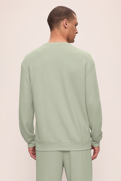 Model is wearing Men's French Terry Sweatshirt in Matcha