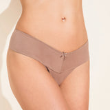 Eberjey Pima Stretch Cotton V Thong - Mocha