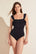 Model wears Jane Smooth One-Piece in Black.