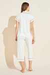 Gisele TENCEL™ Modal Short Sleeve Cropped PJ Set - Ivory/Navy