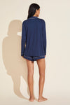 Gisele TENCEL™ Modal Long Sleeve & Shortie Short PJ Set - Navy/Ivory