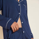 Eberjey Gisele TENCEL™ Modal Long Sleeve & Shortie Short PJ Set - Navy/Ivory