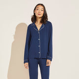 Eberjey Gisele TENCEL™ Modal Tuxedo Slim PJ Set - Navy/Ivory