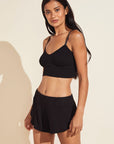 Model wears Elon Relaxed Rib Bralette in Black.