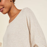 Eberjey Elon Relaxed Rib Top - Oatmeal