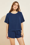 Blair French Terry Short Sleeve Top - Navy