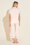 Gisele TENCEL™ Modal Short Sleeve Cropped PJ Set - Sorbet Pink/Black