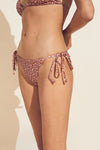 Sadie Printed Textured Bikini Bottom - Redwood/Sand