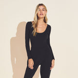 Eberjey Luxe Sweats Bodysuit - Black