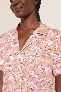 Gisele Printed TENCEL™ Modal Relaxed Short PJ Set - Fiore Rose Cloud/Ivory
